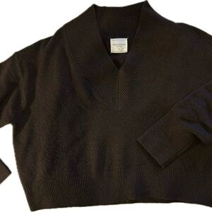 Elegant V-Neck Brown Sweater